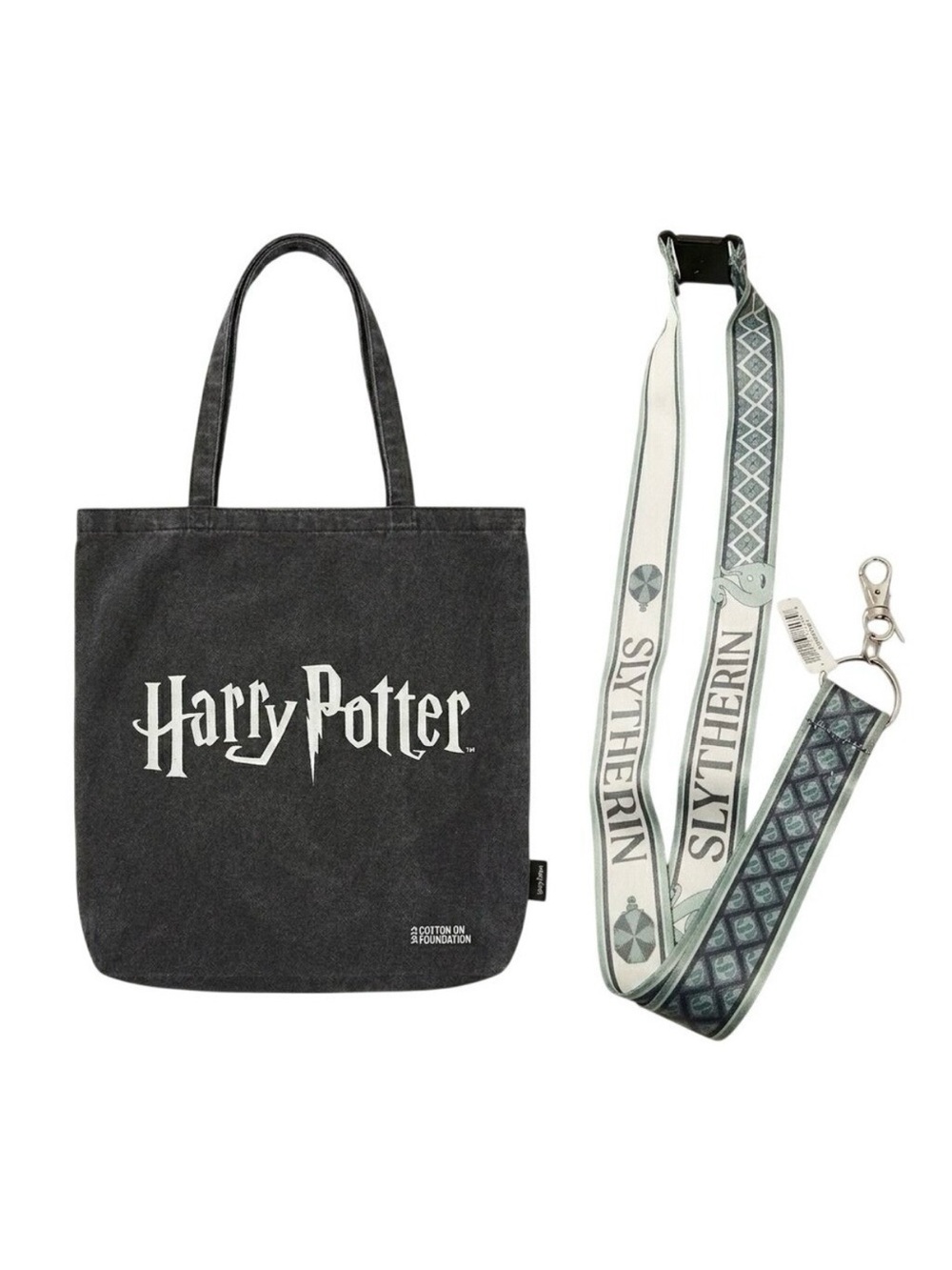 Harry Potter Tote Bag Green Slytherin Lanyard Wizarding World Potterhead Bookish
